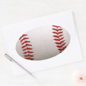 Honkbal en Softbal Rode Steek Ovale Sticker (Envelop)