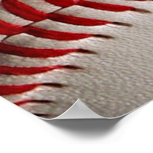 Honkbal en Softbal Rode Steek Poster (Hoek)