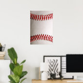 Honkbal en Softbal Rode Steek Poster (Thuiskantoor)