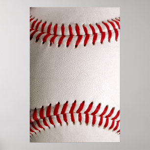 Honkbal en Softbal Rode Steek Poster