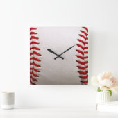Honkbal en Softbal Rode Steek Vierkante Klok (Huis)