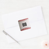 Honkbal en Softbal Rode Steek Vierkante Sticker (Envelop)