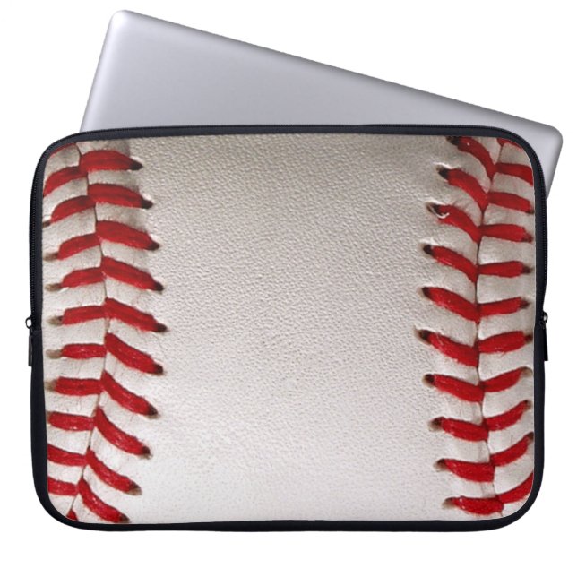 Honkbal en Softbal Rood Steken Laptop Sleeve (Voorkant)