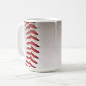 Honkbal en Softbal Rood Stiksel Koffiemok (Voorkant links)