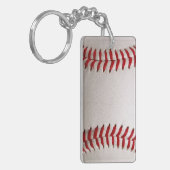Honkbal en Softbal Rood Stiksel Sleutelhanger (Voorkant Links)