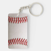 Honkbal en Softbal Rood Stiksel Sleutelhanger (achterkant)