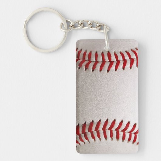 Honkbal en Softbal Rood Stiksel Sleutelhanger (Voorkant)