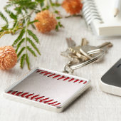 Honkbal en Softbal Rood Stiksel Sleutelhanger (Zijkant)