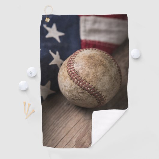  honkbal en vlag golfhanddoek (Insitu)