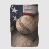  honkbal en vlag golfhanddoek (Voorkant)