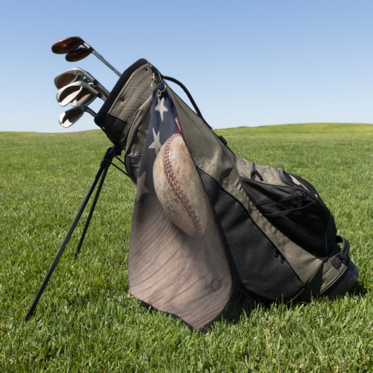 honkbal en vlag golfhanddoek (Groen)