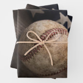  honkbal en vlag inpakpapier vel (In situ)