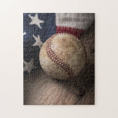  honkbal en vlag legpuzzel (Verticaal)