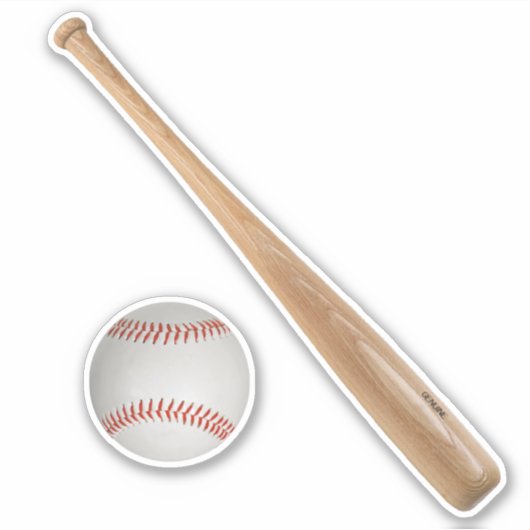 Honkbal en vleermuis Sticker (Voorkant)