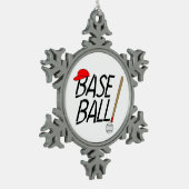 Honkbal Exclamatie Tin Sneeuwvlok Ornament (Links)