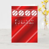 Honkbal Fan Kaart Rood en Wit (Gele Bloem)