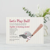 Honkbal Fan Verjaardag Uitnodiging (Staand voorkant)