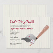 Honkbal Fan Verjaardag Uitnodiging (Voorkant / Achterkant)