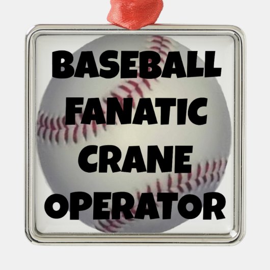 Honkbal Fanatic Crane Operator Metalen Ornament (Voorkant)