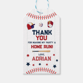 Honkbal Favor dank u Verjaardag Cadeaulabel