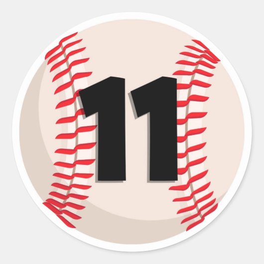 Honkbal favoriet nummer #11 ronde sticker (Voorkant)