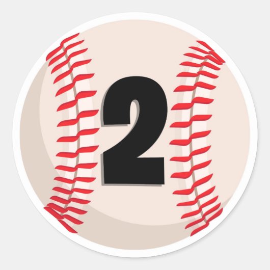 Honkbal Favoriet Nummer #2 Ronde Sticker (Voorkant)