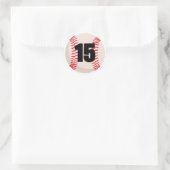 Honkbal Favoriete Nummer #15 Ronde Sticker (Tas)