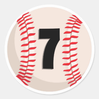 Honkbal Favoriete Nummer #7 Ronde Sticker