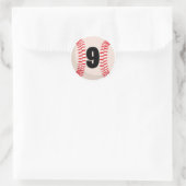 Honkbal Favoriete Nummer #9 Ronde Sticker (Tas)