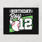 Honkbal Feest Thema 12 Jaar Oude Jongen Briefkaart (Voorkant)
