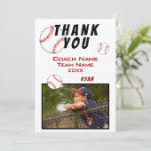 Honkbal Foto Bedankt Coach Kaart (Staand voorkant)