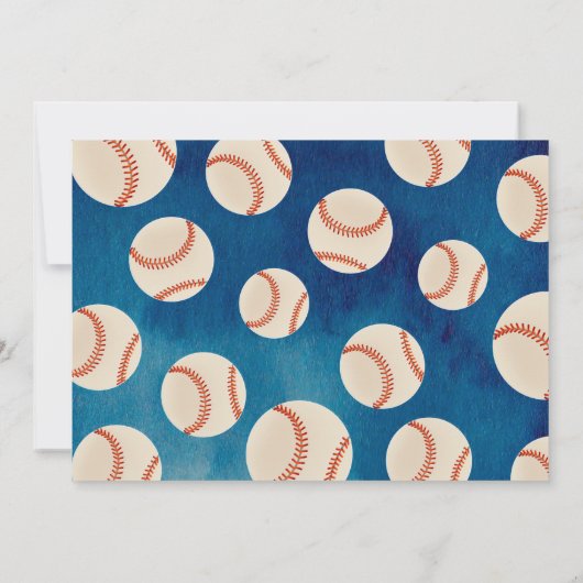 Honkbal Foto Eerste Verjaardag Uitnodigingen (Achterkant)