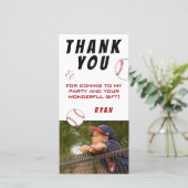 Honkbal Foto Kinderen Verjaardag Bedankkaart (Staand voorkant)