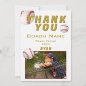 Honkbal Foto Speler Team Coach Bedankkaart (Voorkant)