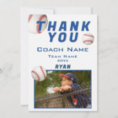 Honkbal Foto Speler Team Coach Bedankkaart (Voorkant)