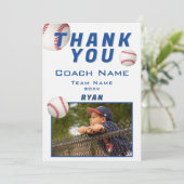 Honkbal Foto Speler Team Coach Bedankkaart (Staand voorkant)