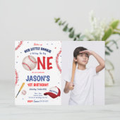 Honkbal Foto Uitnodiging (Staand voorkant)