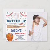 Honkbal Foto Uitnodiging  (Voorkant)