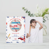 Honkbal Foto Uitnodigingen (Staand voorkant)