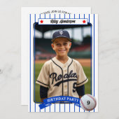 Honkbal Foto Verjaardag Party Uitnodiging (Voorkant / Achterkant)