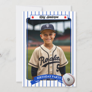 Honkbal Foto Verjaardag Party Uitnodiging