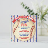 Honkbal Foto Verjaardag Party Uitnodiging (Staand voorkant)
