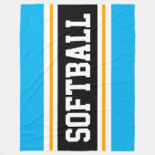 HONKBAL Fun Azure Blue Black Athletic Stripes Fleece Deken (Voorkant)