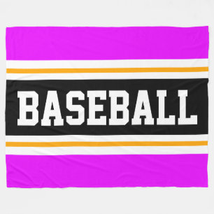 HONKBAL Fun Helder Roze Zwart Atletische Strepen Fleece Deken
