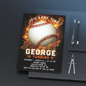 Honkbal Game Tijd Verjaardagsfeest Kaart