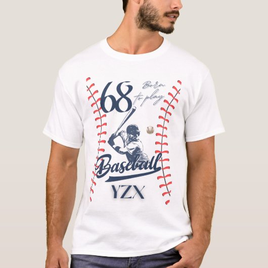 honkbal, geboren om te spelen t-shirt (Voorkant)