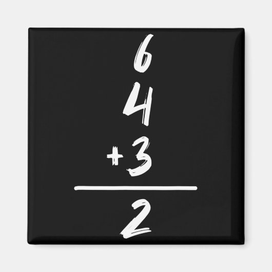 Honkbal geïnspireerde wiskunde 6 4 3 2 Double Play Magneet (Voorkant)