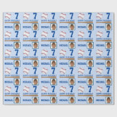 Honkbal Gelukkige Verjaardag Foto Cadeaupapier (Vlak)