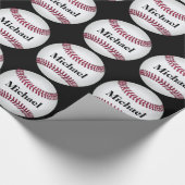 Honkbal gepersonaliseerd cadeau cadeaupapier (Hoek)