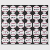 Honkbal gepersonaliseerd cadeau cadeaupapier (Vlak)